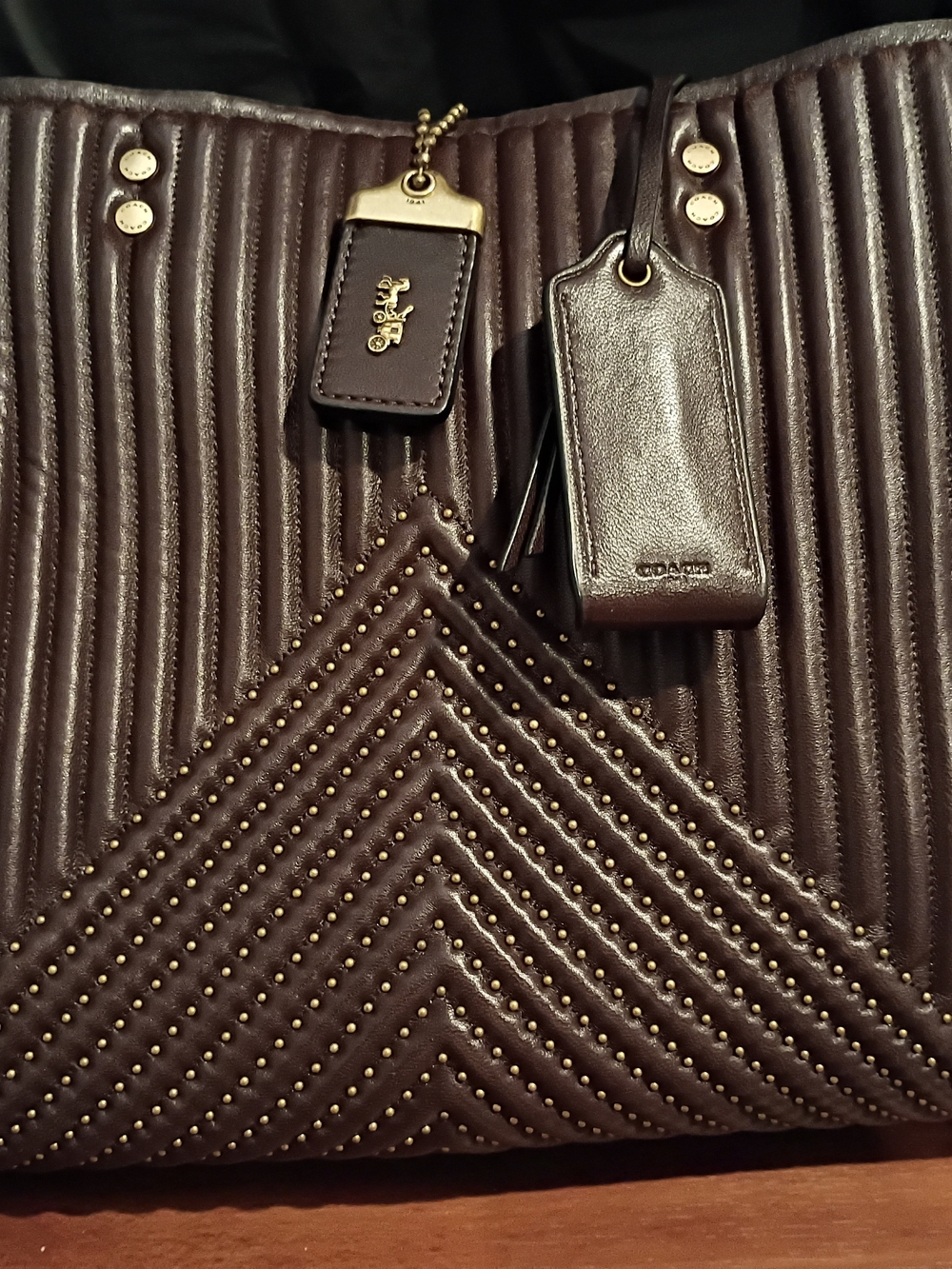 Coach 1941  Rogue Quilted Nappa Leather Rivets Oxblood